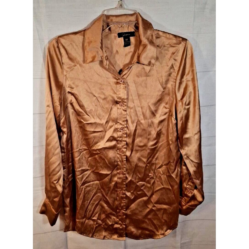 Jopna Gold Blouse Women's Size M Retro